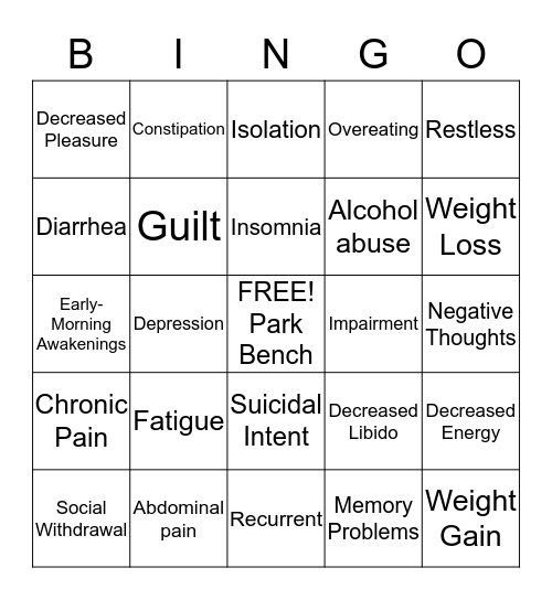 Feel Good Bingo Card