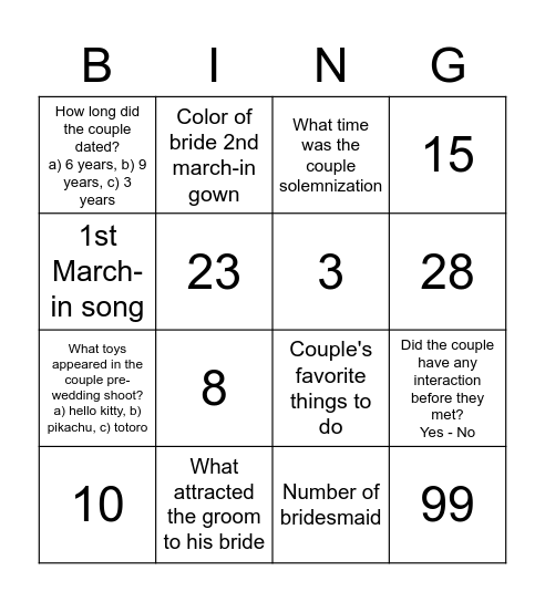 Can You Bingo/Trivia? Bingo Card