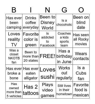 B A T T E R Y Bingo Card