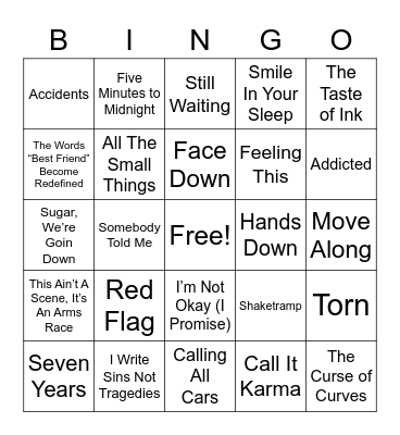 x_x EMO NIGHT x_x Bingo Card