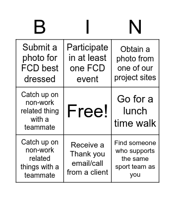 Test Bingo Page Bingo Card