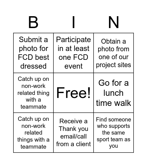 Test Bingo Page Bingo Card