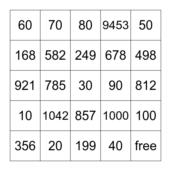 How much is this Bingo Card