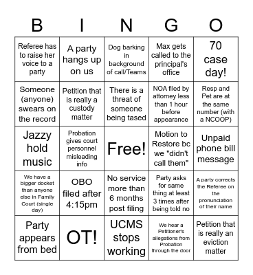 DV BINGO Card