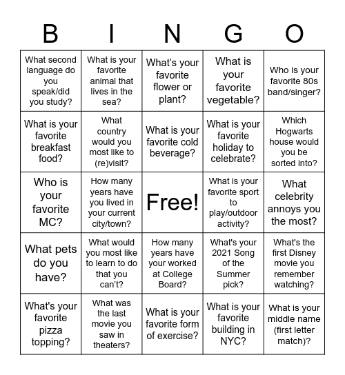 Design Meeting Bingo! Bingo Card