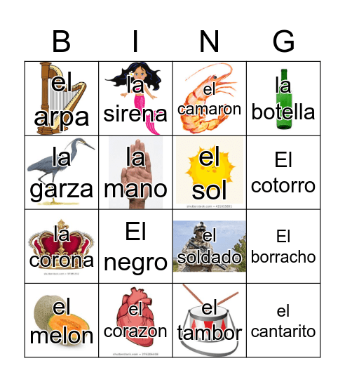 Loteria Mi Pueblito Bingo Card