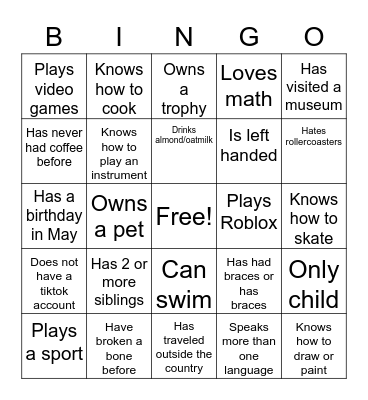 MAD SCIENCE ICE BREAKER Bingo Card