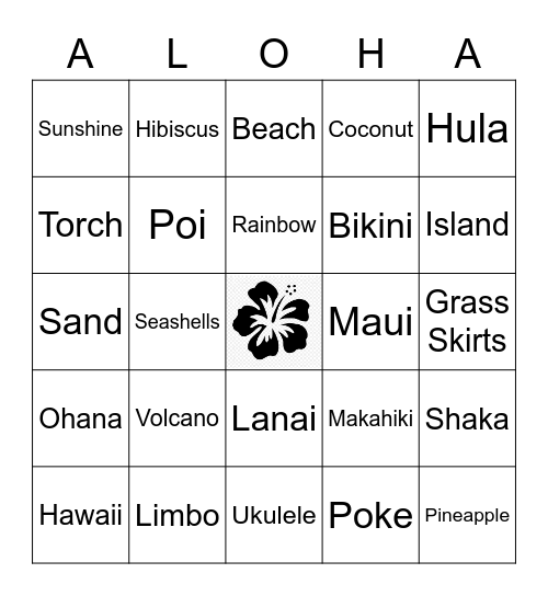 ALOHA! Bingo Card