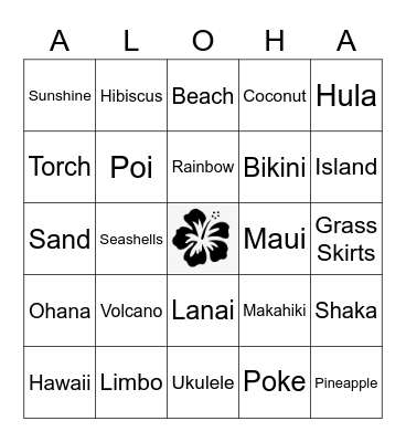 ALOHA! Bingo Card