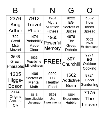 Monday Course Upsell Bingo Card