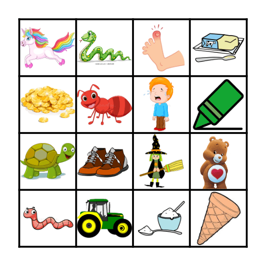 BINGO R FIN SYLLABE Bingo Card