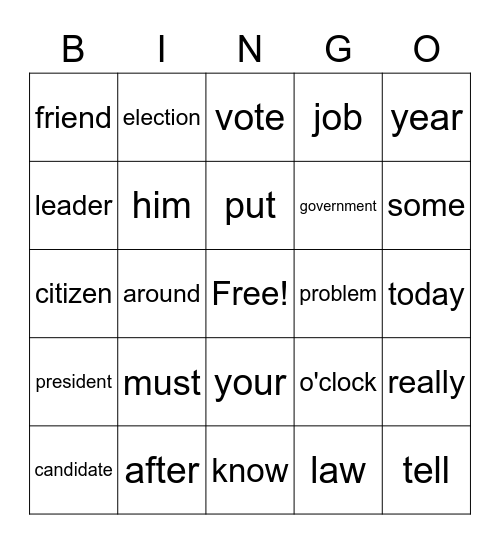 September Bingo Card