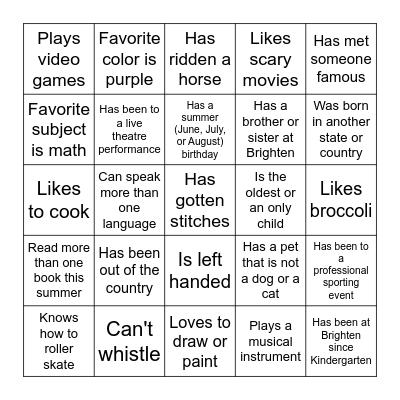 FIND SOMEONE WHO... Bingo Card