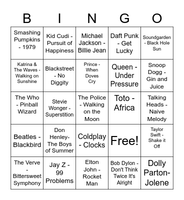 Bluegrass Cover Bingo Edition Bingo Card