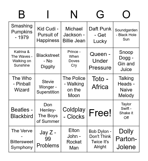 Bluegrass Cover Bingo Edition Bingo Card
