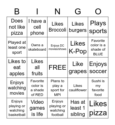 BACK TO SCHOOL BINGO Card