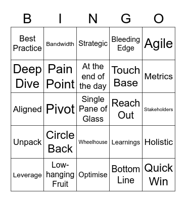 Buzzword Bingo Card