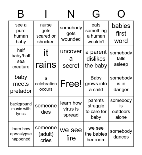 Sweet tooth bingo Card