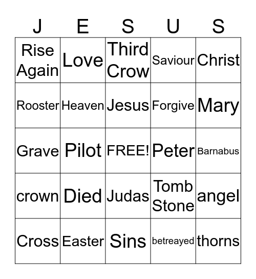 Easter Bingo  Bingo Card