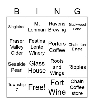 Wine Time Bingo Card