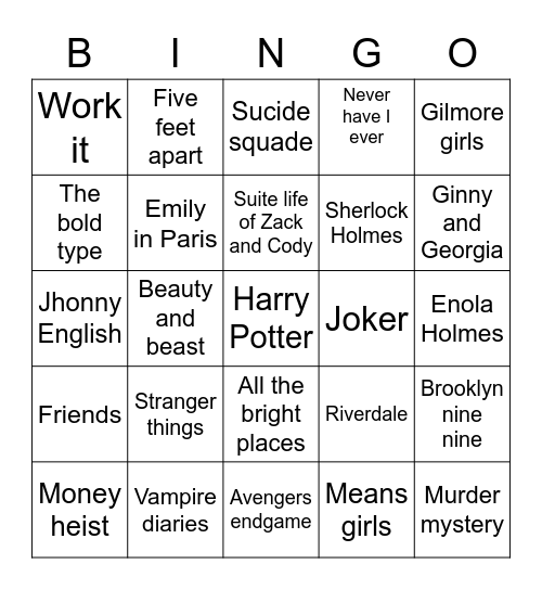 NETFLIX BINGO Card