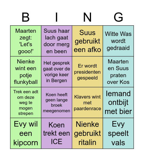 SKT Bergen Bing Wiep Bingo Card