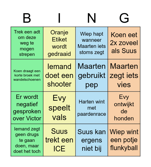 SKT Bergen Bing Nienke Bingo Card