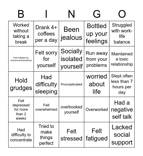 Have you ever ... ? Bingo Card