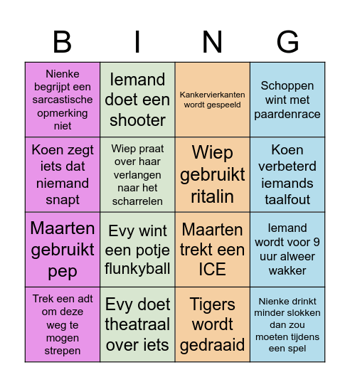 SKT Bergen Bing Bingo Card