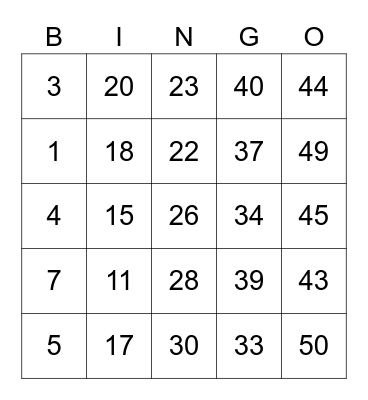 Bingo winter 💕 Bingo Card