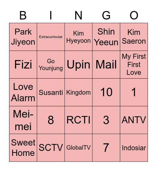 SAERON BINGO Card