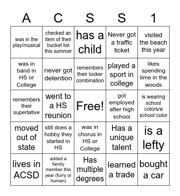 Find someone who... Bingo Card