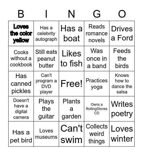 First Day School Activity Bingo Card