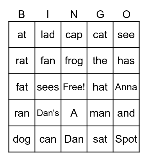Sight Word Bingo! Bingo Card