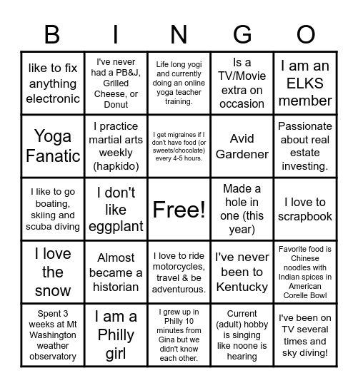 E-IDS Leadership Team On-Site Bingo Card