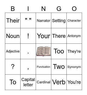 English Bingo Card