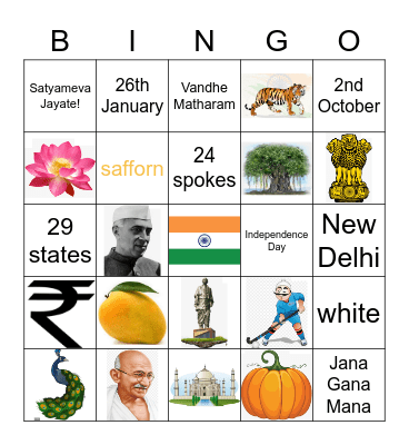 Independence Day Bingo Card