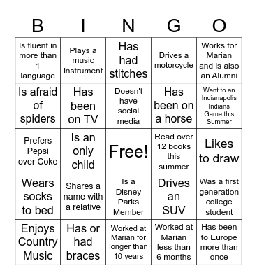 Community Day Bingo Card