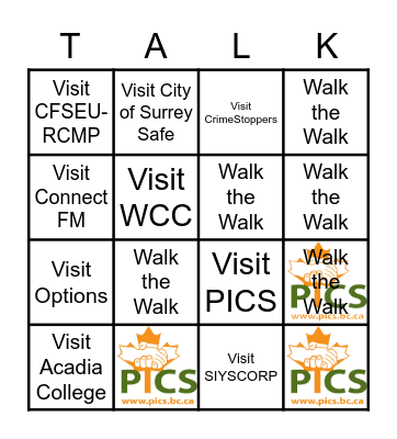REACH WALK PASSPORT Bingo Card