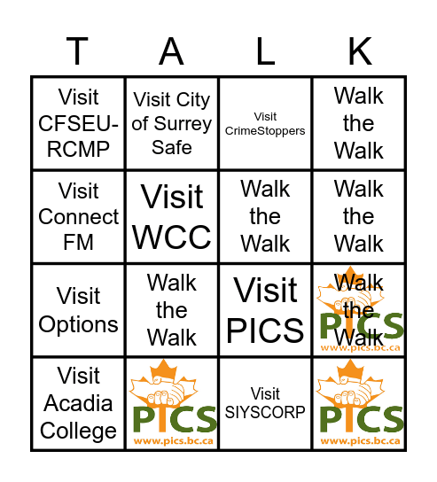 REACH WALK PASSPORT Bingo Card