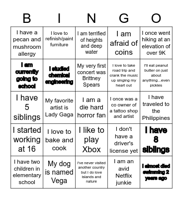 Coffee Break Bingo Card
