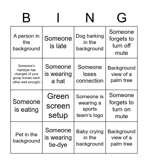 Eventhub Bingo Card