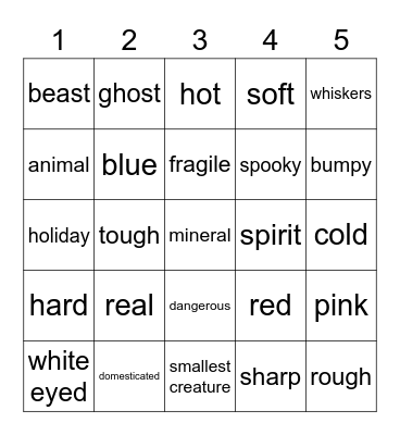 If You Are....... Bingo Card