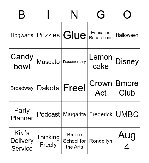 AMBER IS THE BEST Bingo Card
