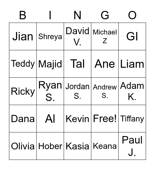 2021 Bingo Card