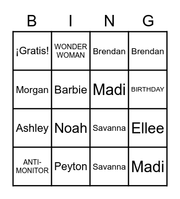 ¡Español 1! Bingo Card