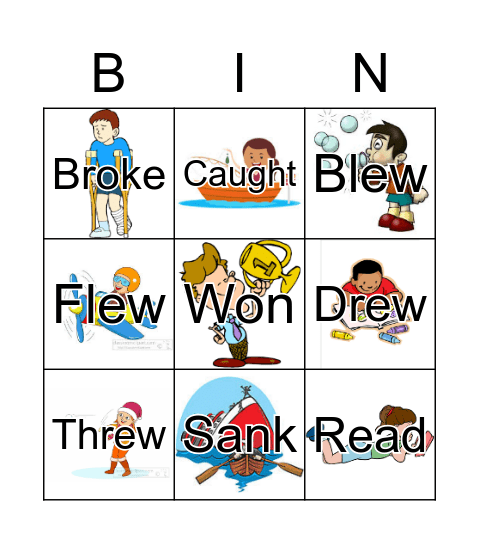 Functional Irregular Verbs Bingo Card