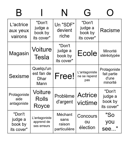 Dhar Mann Bingo France Bingo Card