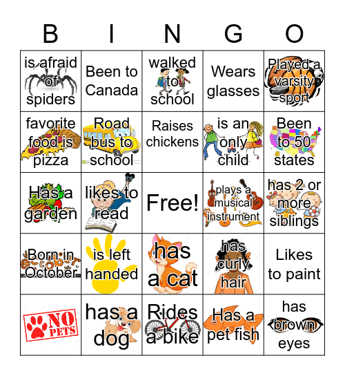 About you! Bingo Card