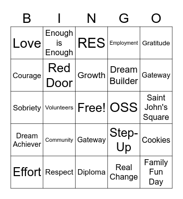 Saint John's Bingo Card